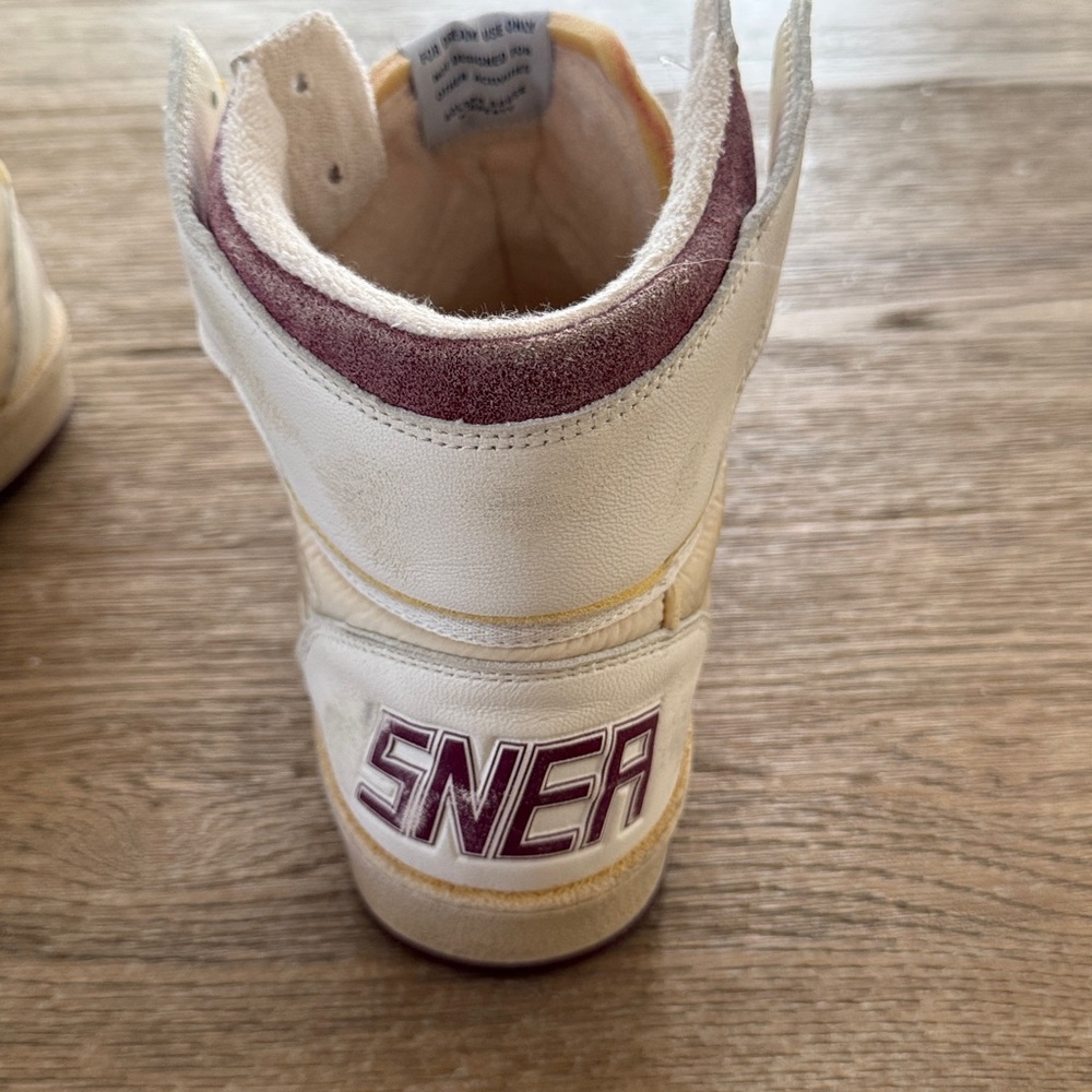 Golden Goose Men's High-Top Sneakers - Beige and Burgundy - Picture 4 of 10